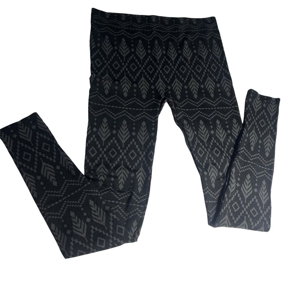 Eye Candy Juniors Size M Leggings Pants Black & Gray Aztec Stretch